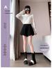 Women's Elastic Waist Woolen A-Line Shorts - Autumn/Winter 2024, Versatile Loose-Fit Bootcut for a Slimming Casual Look