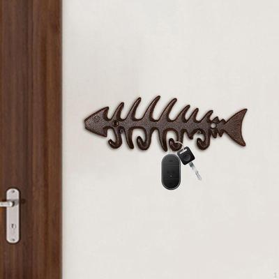 Cast Iron Rustic Coat Hook Hanger with 4 Hooks, Practical Storage Organizer Wall Hooks Hanging Rack,