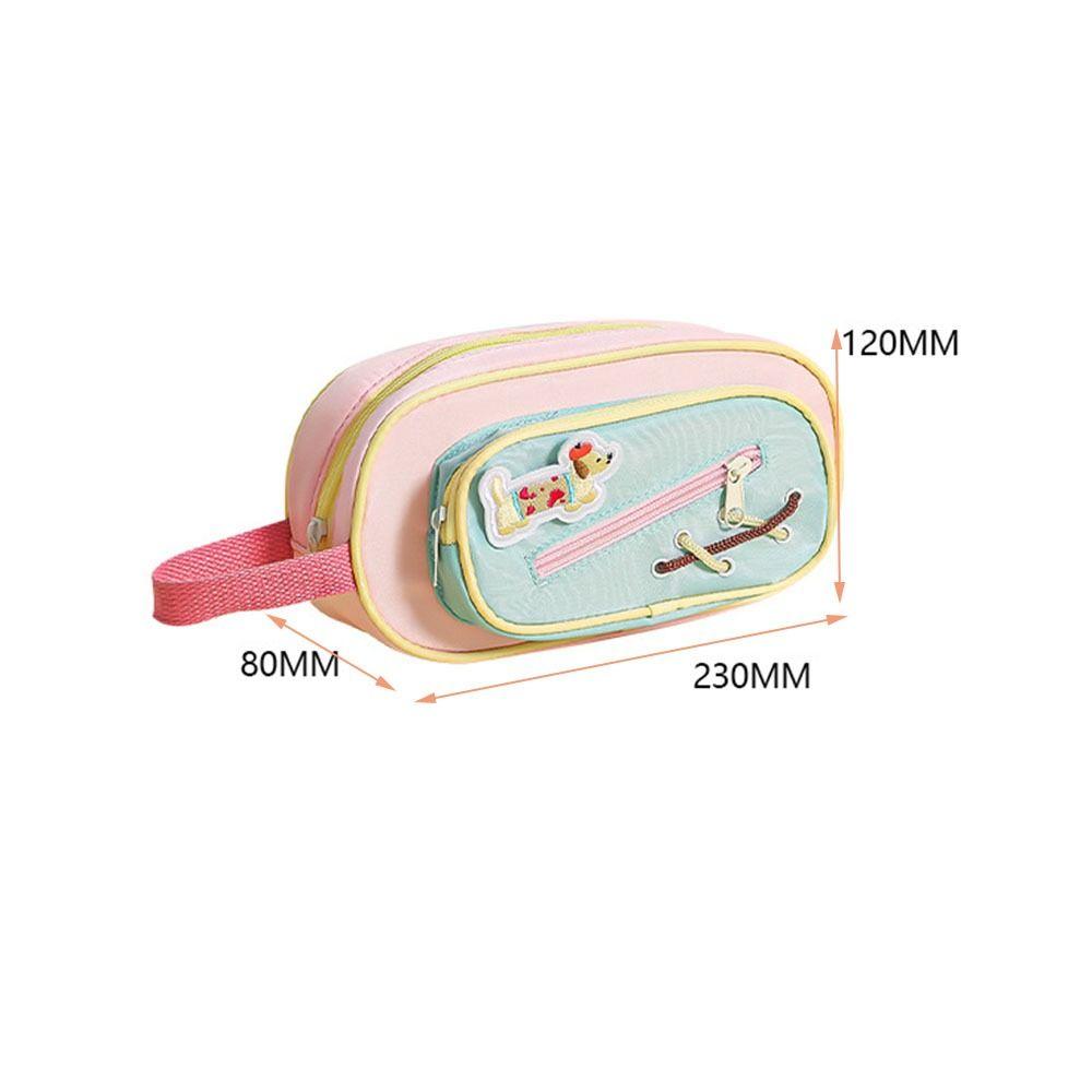 Large Capacity Pen Bag Hand-held Pencil Bags Dopamine Contrast Pencil Case  School Office Supplies