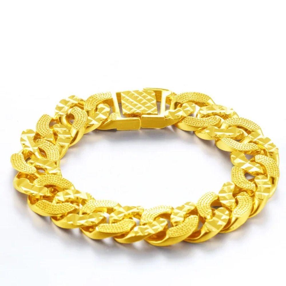 Matte Gold Bracelet Forever Not Fade Men Bracelet Buckle Bracelet  for Men Women Bracelet