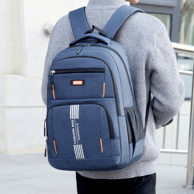 Unisex Minimalist Backpack - Multi-Layer Pocket Design for Business Travel & Student Life