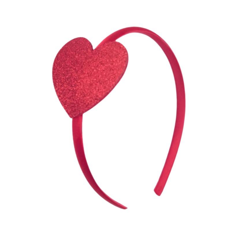 Valentine s Day Sequin Heart Headband, Elegant Cloth Hair Hoop for younger 15*15