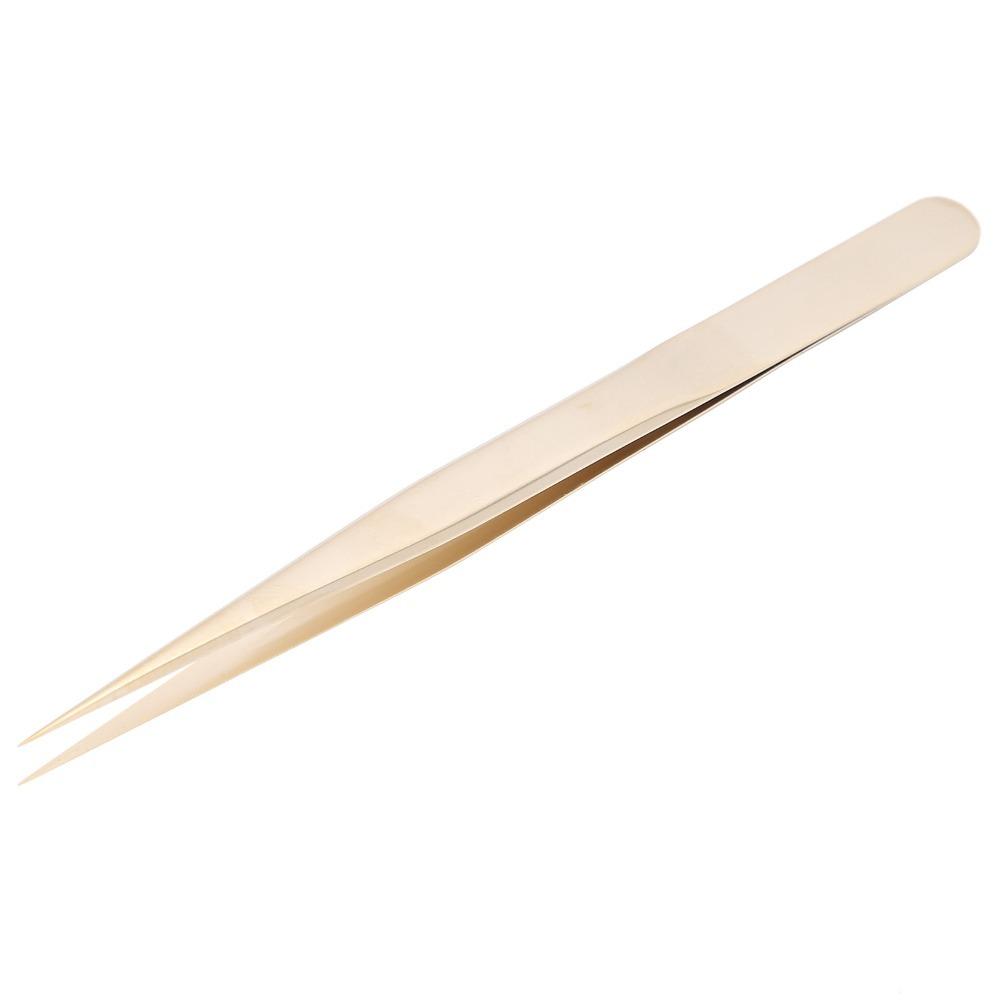 Golden Straight Precision Tweezers Aluminum Alloy Fine Pointed Tips Eyelash Tweezers Manicure Precision Tweezers оранжевый
