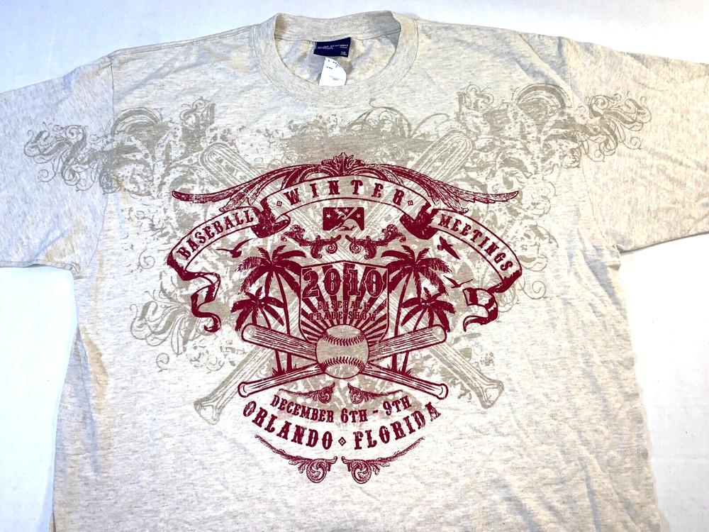 Винтажная футболка Зимние собрания Главной лиги бейсбола 2010 года Орландо Новая! Унисекс футболка XL XXXL