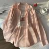 Simple Women Shirt Korean Loose Long Sleeve Chic Button Up Casual Fall Office Ladies Blouse