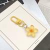 3Pcs Keychain Pendant Transparent Resin Flower Design Small Portable Decorative Pendant Bags Keys Wallets Cars Accessory