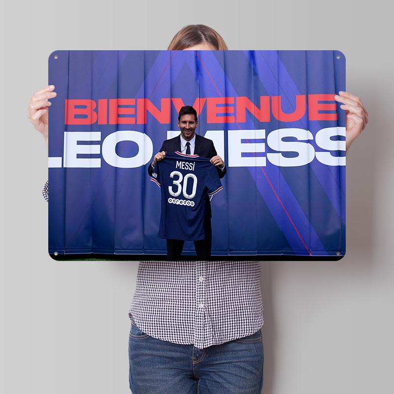 Lionel Andrs Messi Football Printed Poster Customized Retro Wall Art Vintage Metal Tin Signs for Home Room Decorations Man Cave