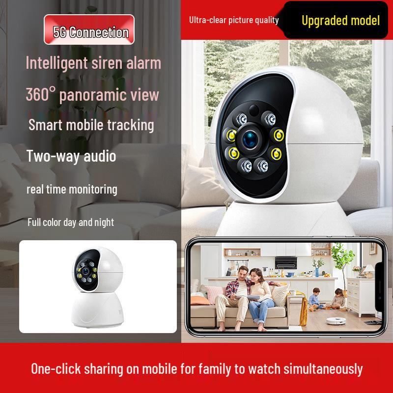 3MP Home Smart Surveillance Camera with 5G WiFi, App Remote Alarm, Dual-Band, and Two-Way Voice Intercom