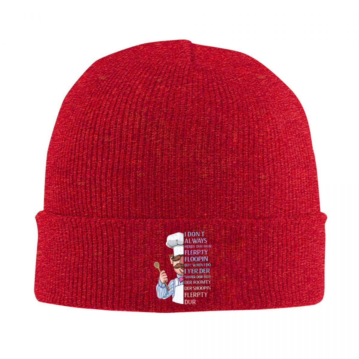 The Swedish Chef I Dont Always Herdy Dur Mur Knitted Cap Fashion Bonnet Hat Autumn Winter Outdoor Beanies Hat for Unisex Adult One Size