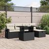 VidaXL Garden Lounge Set 6 Pcs with Cushions Black Wicker, Outdoor Sofa Set, Garden Furniture Set, Set 3274966