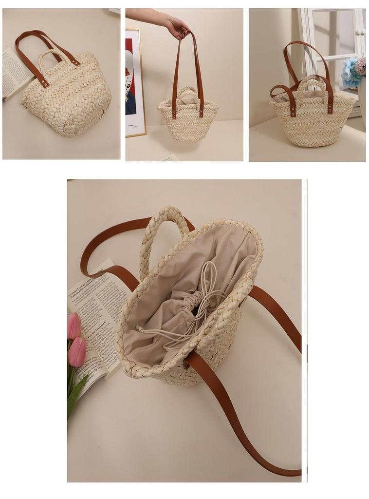 New Fashion Corn Husk Woven Bag Sweet And Fresh Style Handmade Woven Bag For Women Medium Size