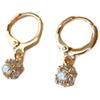 925 Silver Needle Crystal Zircon Golden Round Earrings Geometric Flower Rhinestones Hoop Classic Earrings Jewelry Party Gifts