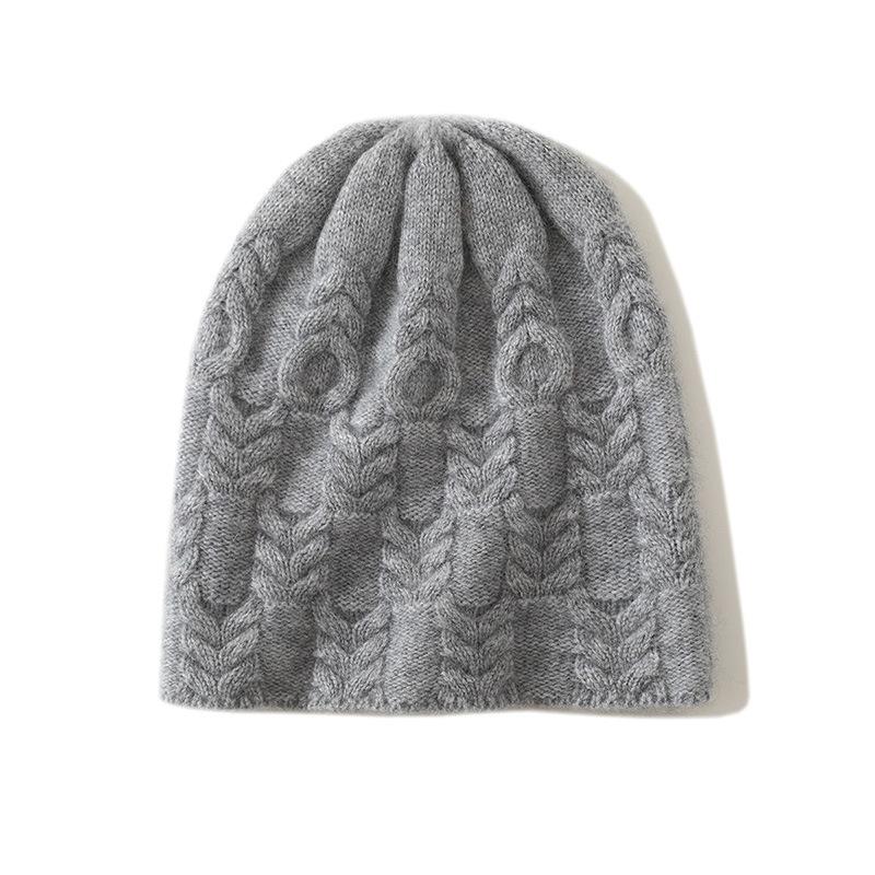 

Cashmere Autumn and Winter New Style Women s High End Solid Color Baotou Ear Protection Thickened Warm Fashion Knitted Casual Hat One size