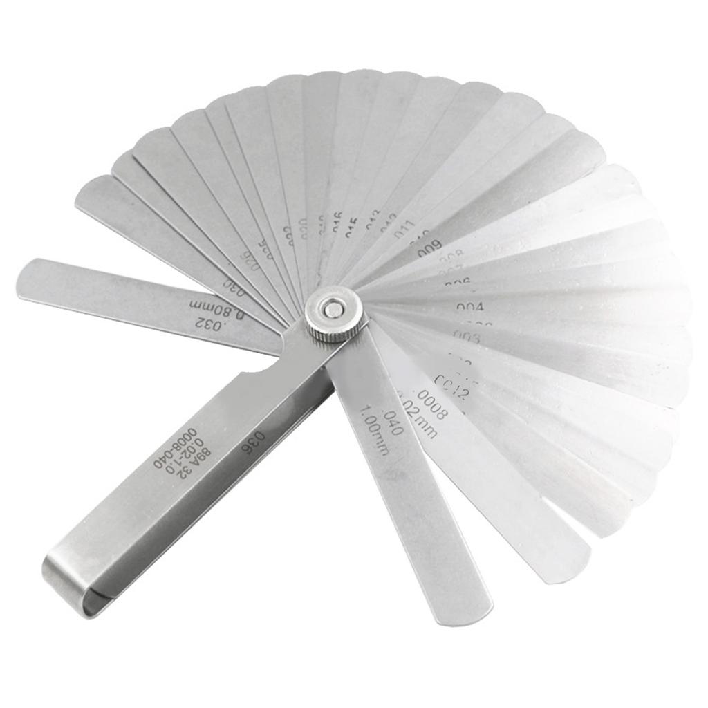 Feeler Gauge Brass 32 Blade mm Inch Stainless Steel Accurate Foldable Widely Used Blade Gauge for Wo