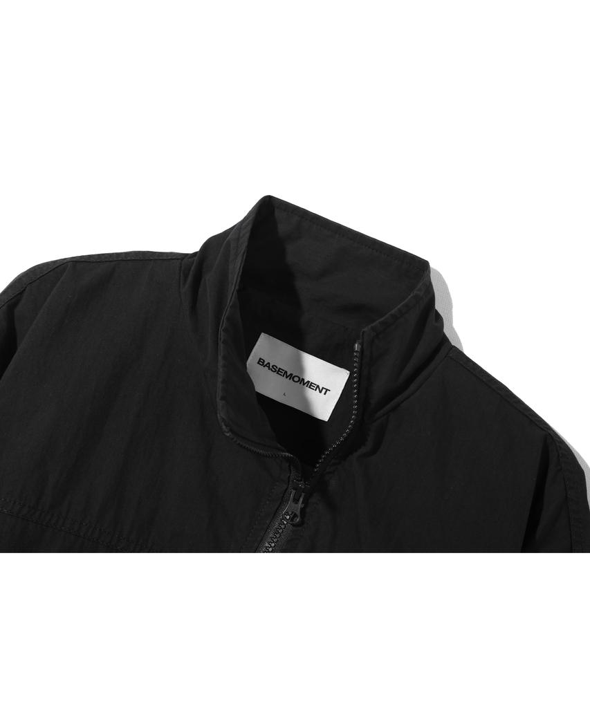 Basemoment Diagonal Cn Washed Zip-Up Jacket Black