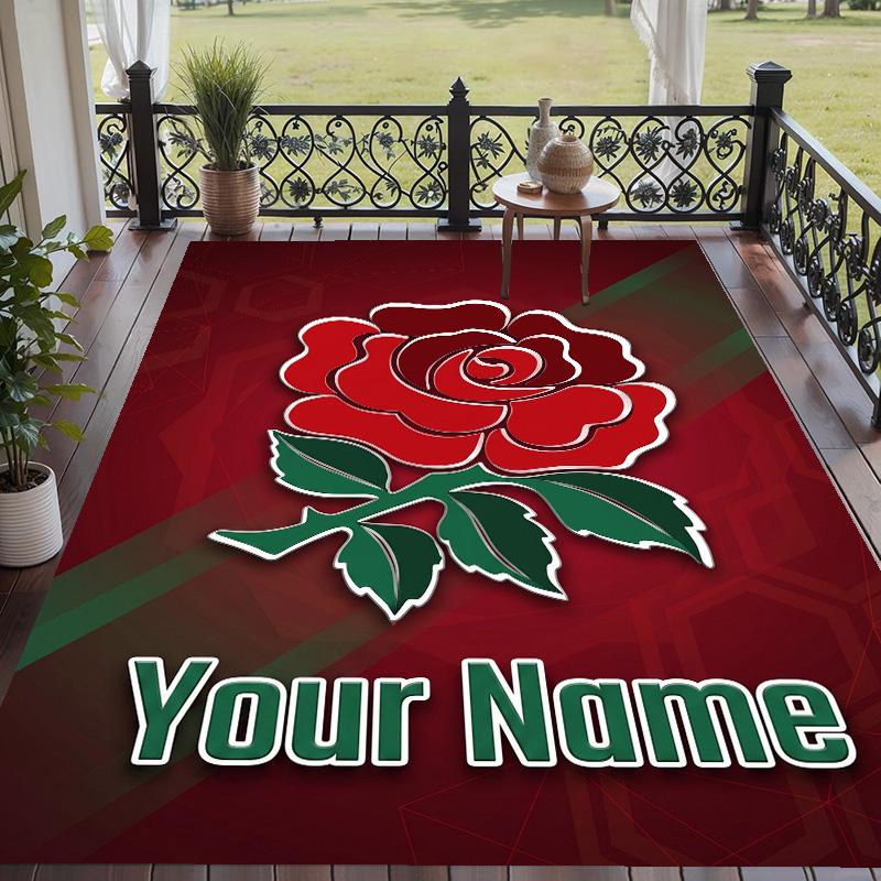 Custom Text Printed Rug England Rugby Non Slip Floor Carpet For Home Room Decor