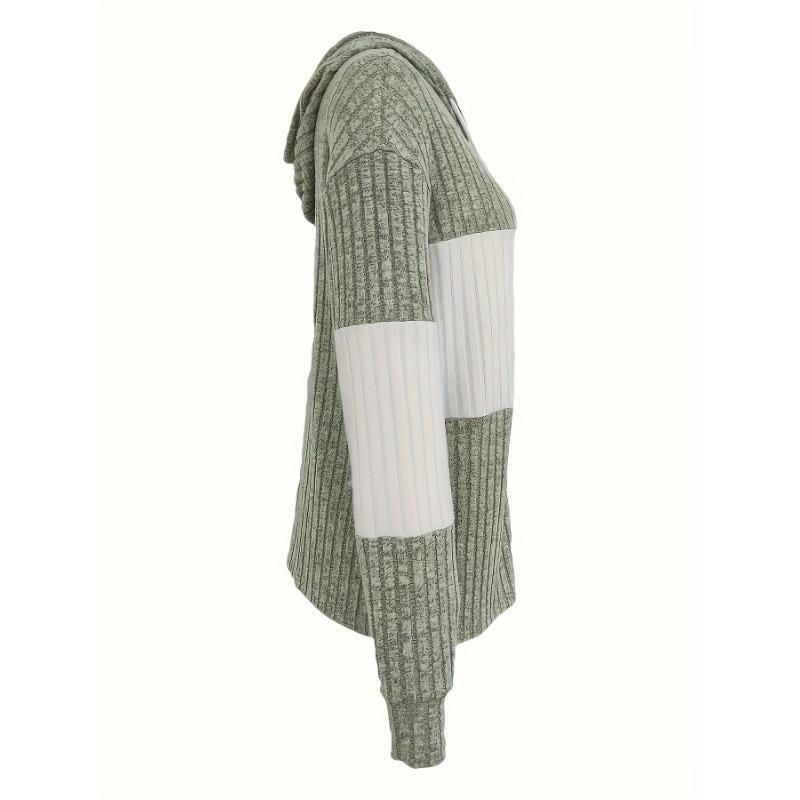 Autumn Zipped Patchwork Color Women's Hoodies Drawstring Long Sleeve Ladies Striped Knitwear Woman Fashion Loose Fit Sweatshirts