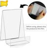Acrylic Book Easel Stand with Ledge Clear Easels Plate - 5 Pack for Books Display, Music Sheets, Artworks, CD, Tablet Holder