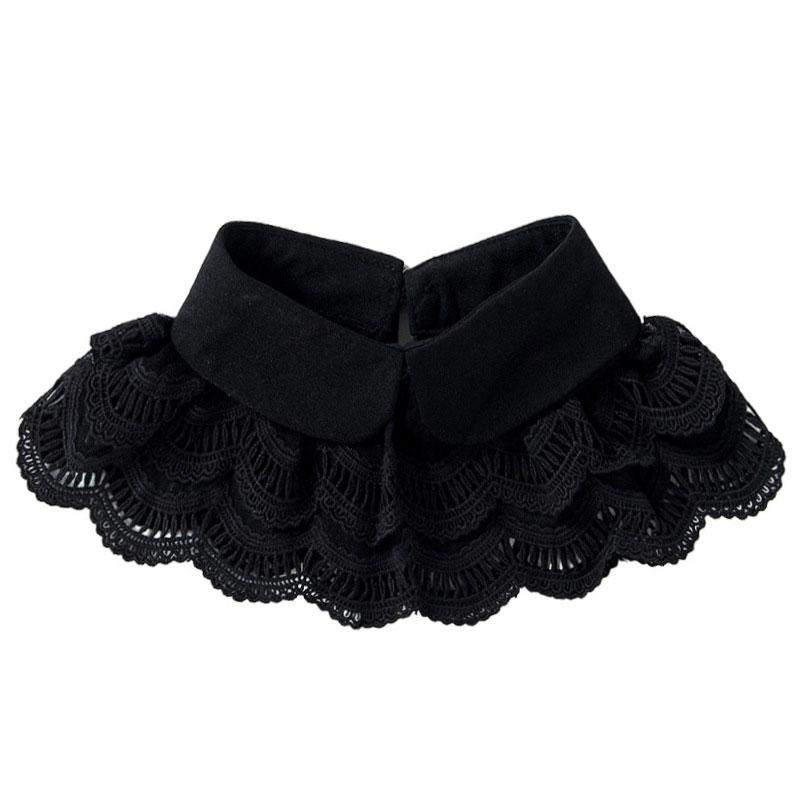 Perfektní párování Květinová krajka Dvojitý falešný límec Elegantní Stylová Odnímatelná Poloviční košile Halenka Falešný límec Plášť Šála Pro ženy Dívky