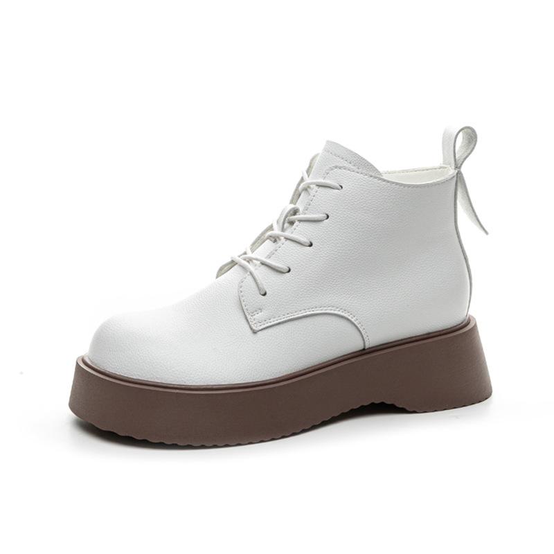 Small Retro Martin Boots Women's Shoes 2025 New Fashion Simple Casual Color Matching Versatile Thick Sole Height Increase