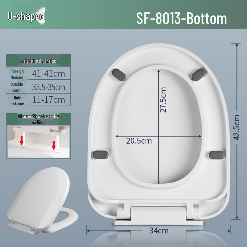 Thickened Universal Slow-Down U/V-Shaped Toilet Seat Cover