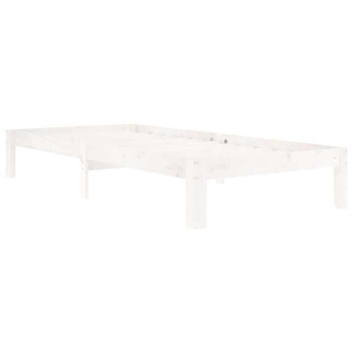 VidaXL Bed Frames White Solid Pine Wood 90x200 Cm 810351