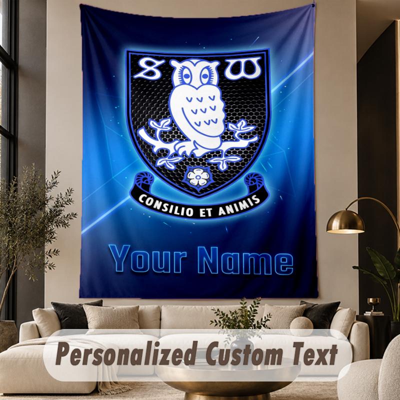 Custom Text Tapestry Sheffield Wednesday FC Print Wall Tapestry Indoor Living Room Wall Decor