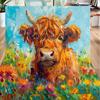 Cow In Flower Field Office Rug Chair Mat, Entryway Carpet, Suitable for Front Door, Bedroom, Living Room, Desk, Holiday Gift