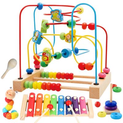 Jecimco Bead Coaster Looping Toy, Kids Educational Toy Set, Early Development Activity Cube for Boys and Girls, Birthday Gift