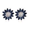 S925 silver needle fashion personality crystal stud earrings femininity exaggerated simple earrings versatile flower diamond ear jewelry