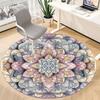 1 st Mandala Mönster Kontor Rund Matta, Halkfri, Mjuk och Slitstark Kontorsmatta för Inredning, Perfekt för Kontor