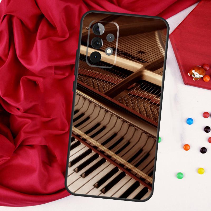 Piano Keys Keyboard design For Samsung Galaxy A15 A55 A53 A33 A35 A22 A32 A52 A54 A34 A14 A56 A36 A26 A16 A05 A06 Case