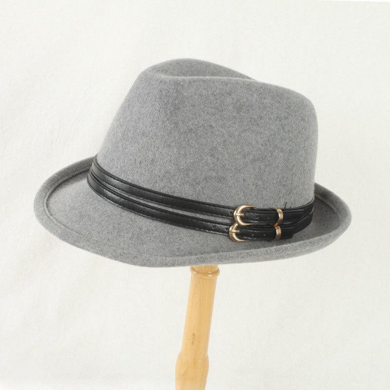 Autumn and Winter New Top Hat Women's British Retro Woolen Hat Belt Felt Hat Fashionable Jazz Hat Trendy and Versatile