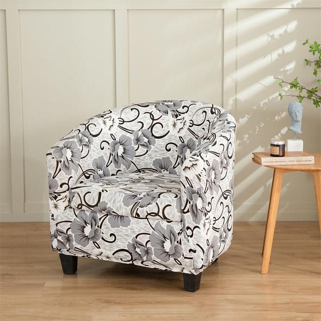 Floral Prints Single Armchair Cover Relax Spandex Single Seater Tub Club Couch Slipcover For Living Room Sofa Protector Covers