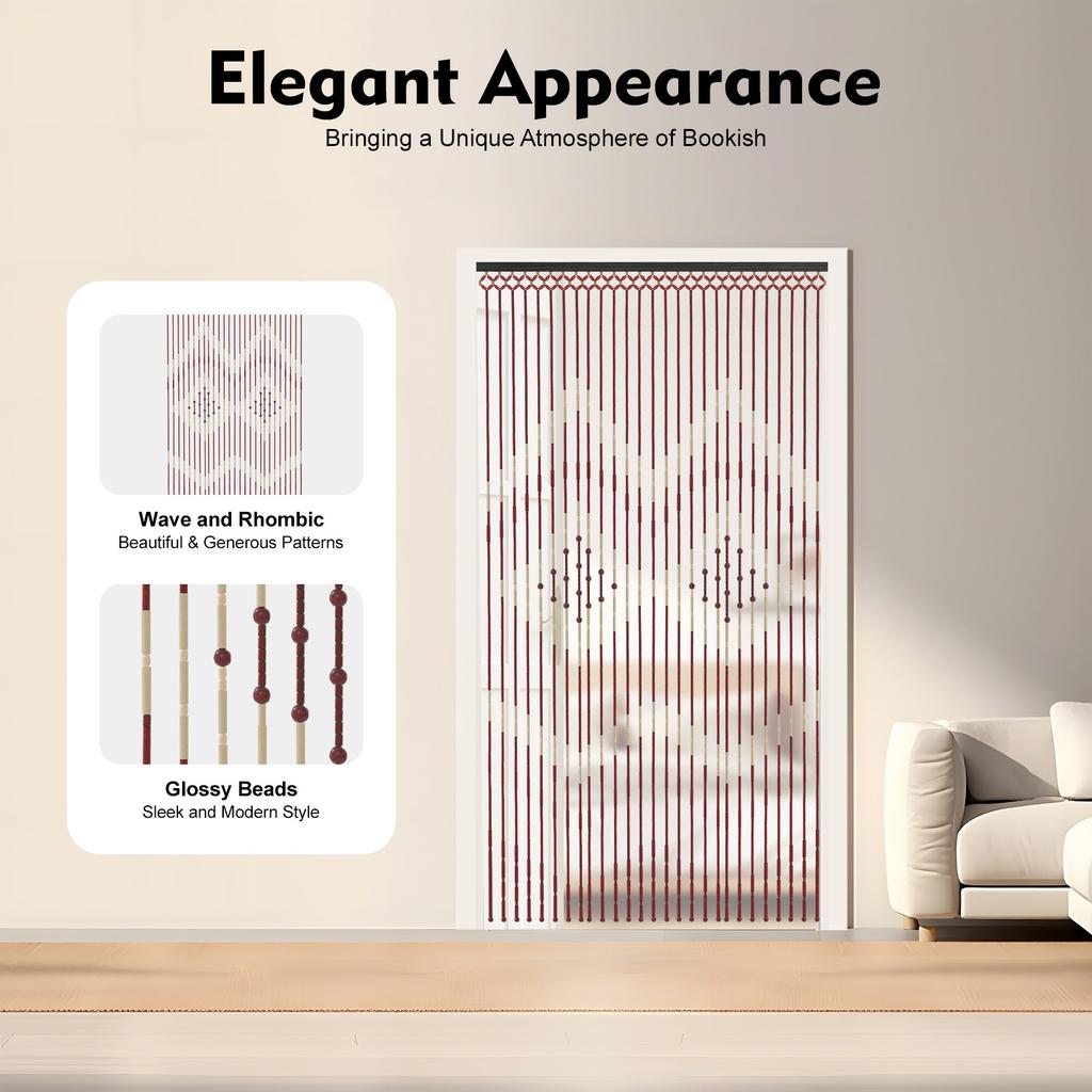 Macrame Curtains Door String Curtains for Doorways Panels Closet Room Divider Boho Kitchen Valance 3*5.74ft(W*H)