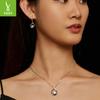 Simple Classic Water Drop Moissanite Earrings Necklace Set, Light Luxury And Elegant Style S925 Sterling Silver Earrings.