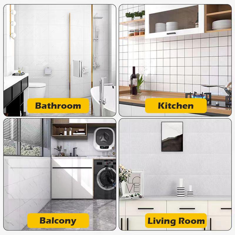 Sheet Paper 30cm*30cm Adhesive Wall Wallpaper Imitation Ceramic Tiles Bathroom Peel and Stick Wallpaper Waterproof Wall Stickers