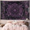 Elegant Purple Tapestry Wall Hanging Baroque Floral Mandala Art Boho Living Room Luxury Polyester Decor Accent Textile