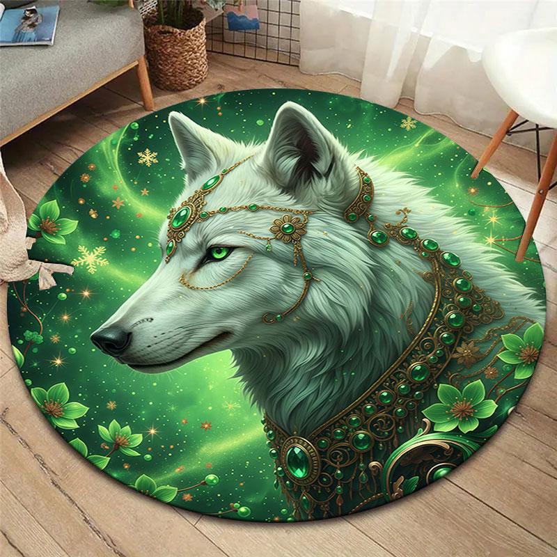 Mythical creatures Round Area Rug,Carpet Rug for Living Room Bedroom Sofa Playroom Decor,Non-slip Floor Mat 80cmx80cm