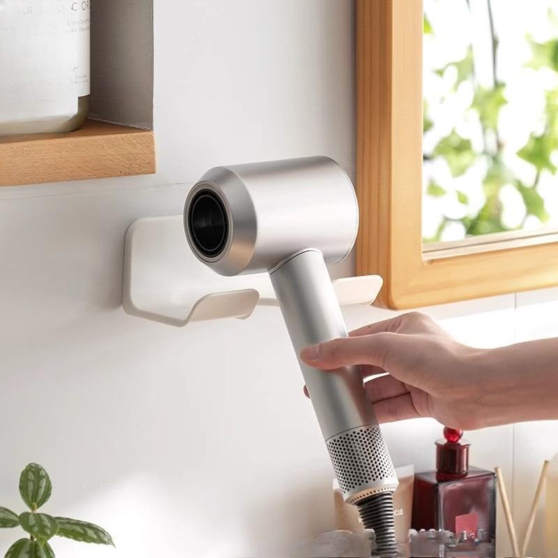 New Wall-mounted Hair Dryer Holder Shelf for Bathroom Hair Dryer Storage Rack Hair Dryer Hanging Rack Without Drilling Holes