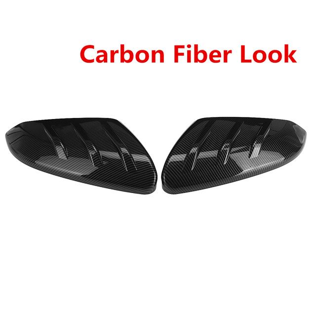 Pair Car Rearview Mirror Cover Glossy Black/Carbon Fiber Side Door Mirror Cover For Honda Civic 10th 2016 2017 2018