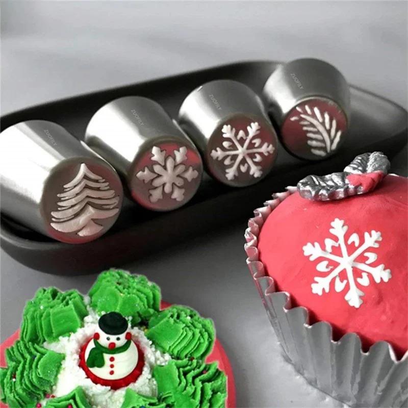 Russian Tulip Icing Piping Nozzle Cake Decoration Cream Tips DIY Cake Bakeware Tool Cupcake Christmas Tree Santa Pastry Nozzles