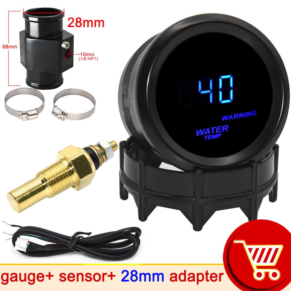 HD 52mm Digital Water Temperature Gauge Car Racing Modification 40~150 Celsius Temp Meter With Sensor Adapter 1/8NPT Thermometer