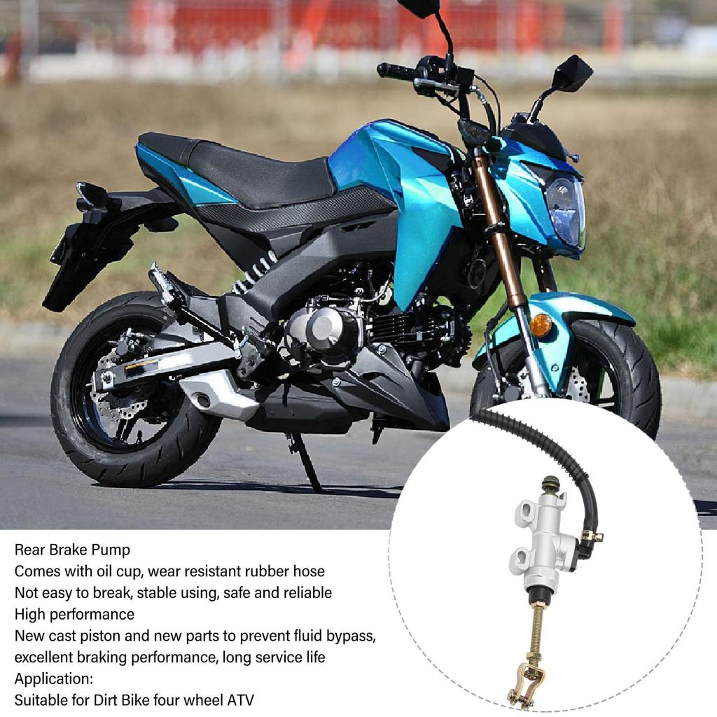Qiilu Motocyklová zadní nožní brzdová pumpa Hydraulický hlavní válec Hliníková slitina Bezpečná jízda Brzda
