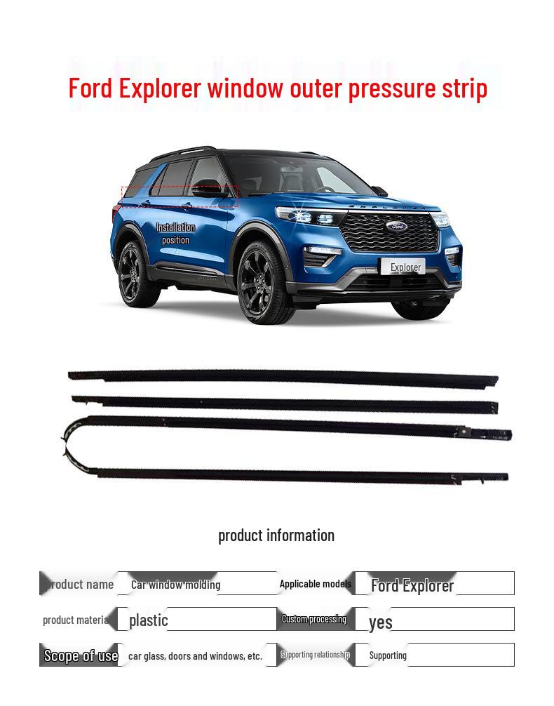 Ford Explorer Window Outer Water Barrier & Decorative Rubber Strip