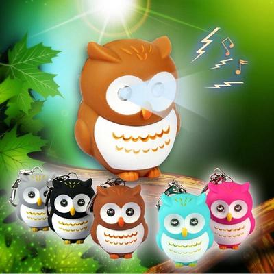 יחידה אחת מחזיק מפתחות ינשוף אופנוע מחזיק מפתחות לרכב אור קול פנס LED מחזיק טבעת מפתחות תיק