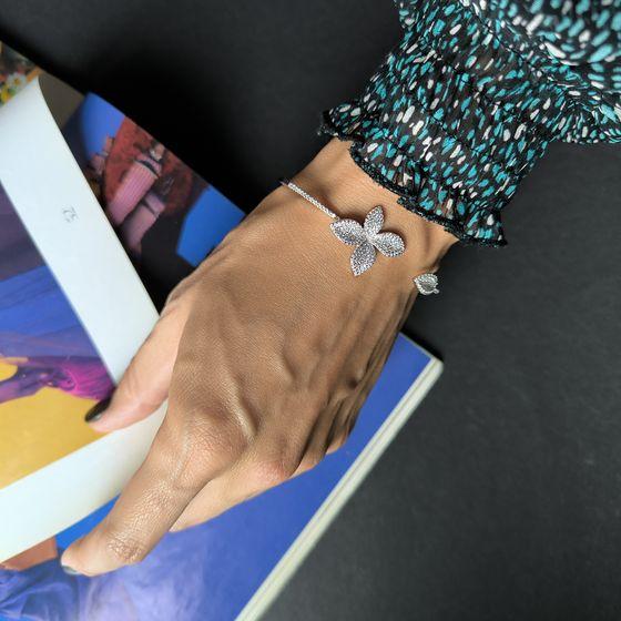 Серебряный браслет с фианитами, вес изделия 11,89 гр (2185550)