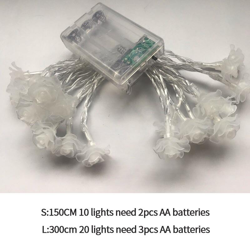 1.5/3M Light String Usb Rose Flower String Lights Fairy Lights Outdoor Garland Decorations Wedding Party Garden Yard Decor