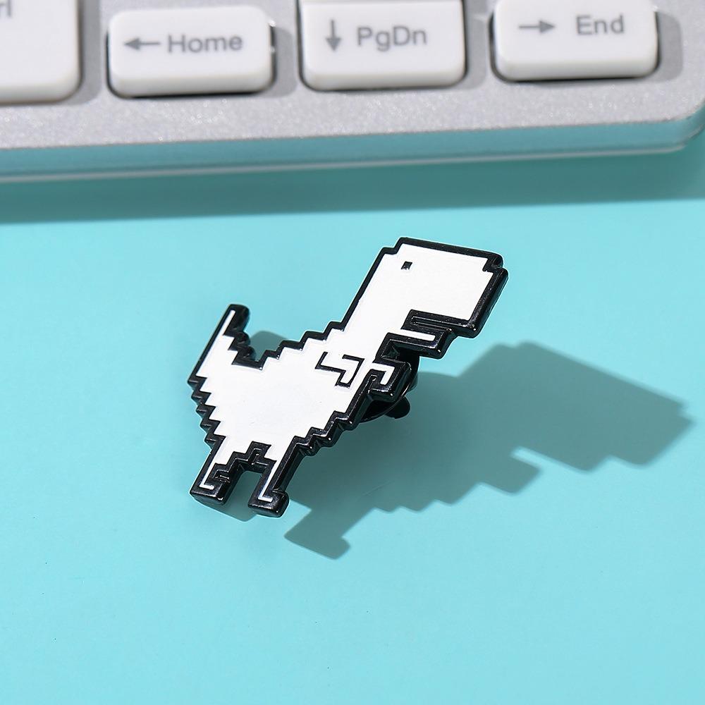 Dinosaur Brooches Pixel Style Lapel Badges Gift Enamel Pins  Kids Friends