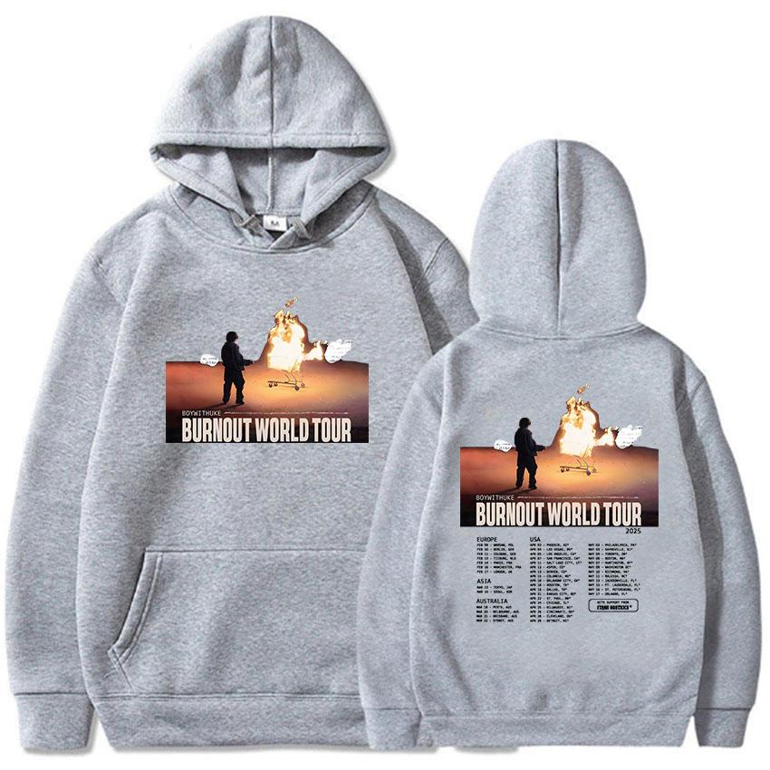 

Boywithuke Burnout World Tour 2025 Hoodies Sudadera Mujer Hooded Women Men Casual Sweatshirts Singer Graphic Printed Pullovers 3XL